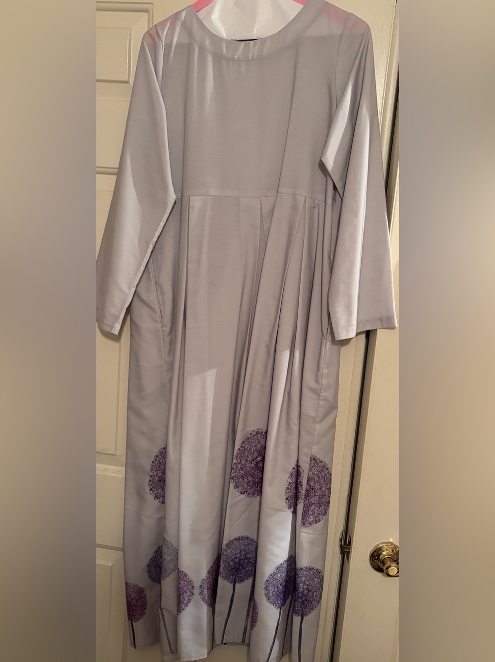 Soolinen Elegant Lavender Long Sleeve Maxi Dress